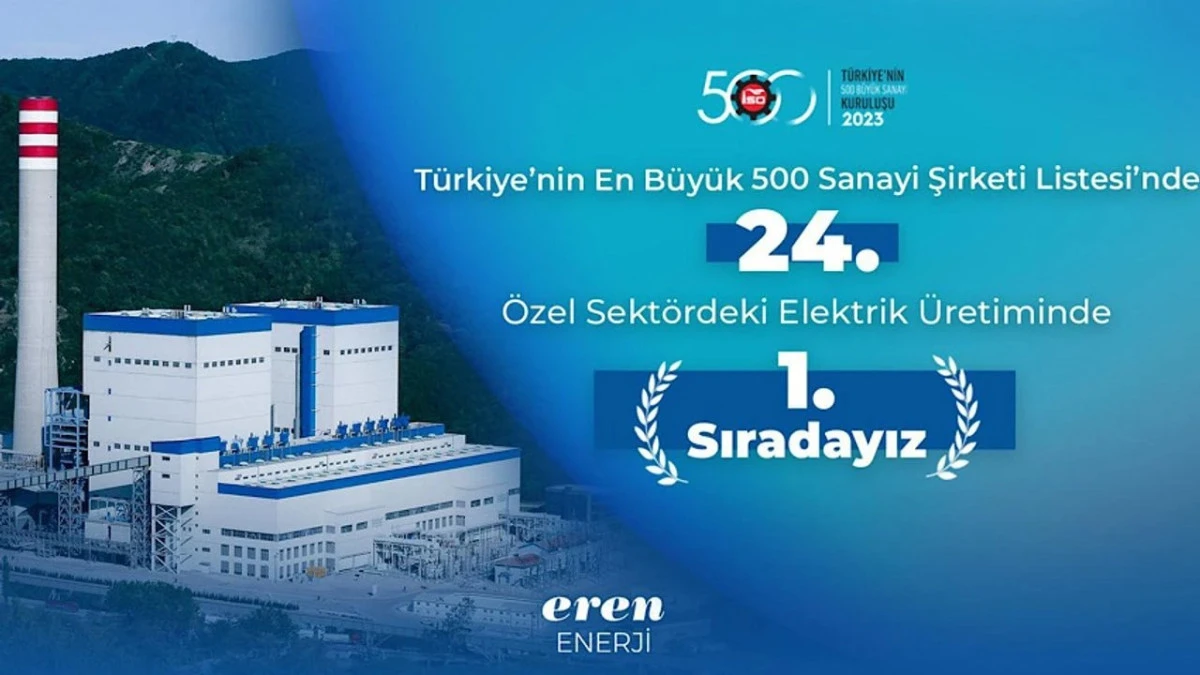 EREN ENERJİ’DEN REKOR BAŞARI: ELEKTRİK ÜRETİMİNDE 1’İNCİ SIRADA