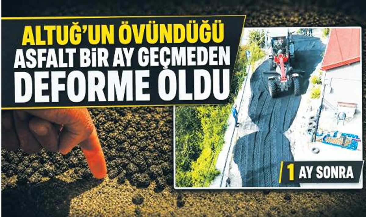 &Ouml;V&Uuml;ND&Uuml;Ğ&Uuml; ASFALT BİR AY GE&Ccedil;MEDEN DEFORME OLDU 